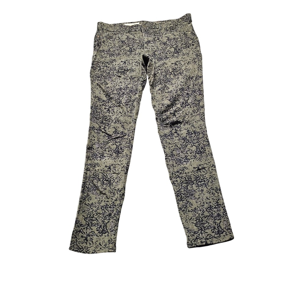 Pilcro and the Letterpress Corduroy Pants Womens 33 Olive Black Abstract Slim